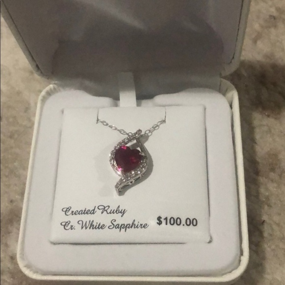 New Necklace with ruby - Picture 1 of 3
